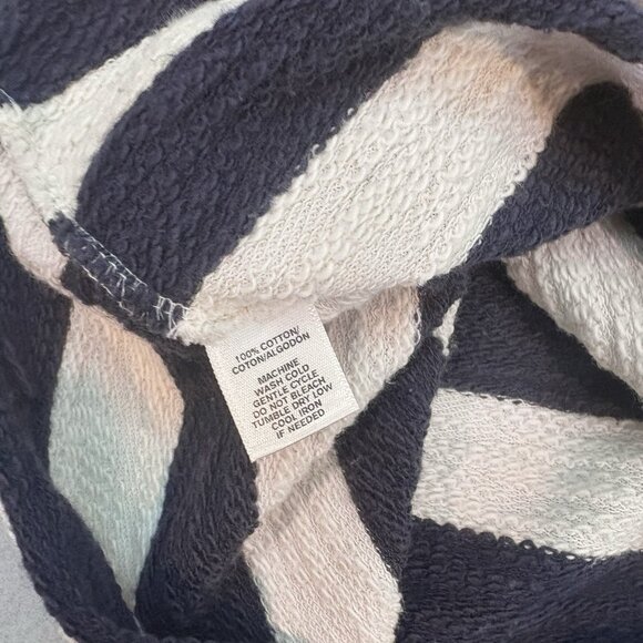 Ann Taylor LOFT Cotton Size X-Small Cream/Navy Striped T-shirt Dress/Tunic Top - Picture 10 of 11